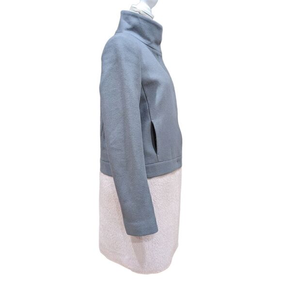 Patrizia Pepe Firenze Women's Color Block Grey & Tan Wool & Lama Coat Size EU 42 - Picture 4 of 12